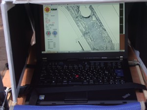 ロボット走行中の画面：　ThinkPad T400 と開発したGUI